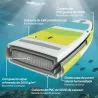 Tabla de Paddle Surf Hinchable 320 cm, con Superficie Antideslizante Remo de Aluminio Ajustable Quilla Bomba y M... - Ogal.Es