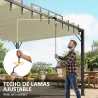 Pérgola de Jardín 3x4 m con Protección UPF30+ Gazebo con Techo Ajustable Estructura de Aluminio para Exterior Crema - Ogal.Es