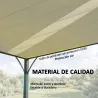 Pérgola de Jardín 3x4 m con Protección UPF30+ Gazebo con Techo Ajustable Estructura de Aluminio para Exterior Crema - Ogal.Es