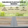 Conjunto de Mesa y Sillas Jardín con Mesa de Plástico PSPC y 6 Sillas Apilables Transpirables para Terraza Patio... - Ogal.Es