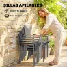 Conjunto de Mesa y Sillas Jardín con Mesa de Plástico PSPC y 6 Sillas Apilables Transpirables para Terraza Patio... - Ogal.Es