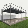 Pérgola de Jardín 6x3 m Gazebo con Techo Retráctil de Poliéster Resistente a los Rayos UV Gris Oscuro - Ogal.Es