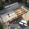 Pérgola de Jardín 6x3 m Gazebo con Techo Retráctil de Poliéster Resistente a los Rayos UV Gris Oscuro - Ogal.Es