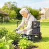 Taburete de Jardín Plegable con Almohadilla de Espuma EVA Asiento de Jardín con Bolsa para Herramientas Gris Oscuro - Ogal.Es