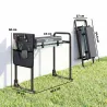 Taburete de Jardín Plegable con Almohadilla de Espuma EVA Asiento de Jardín con Bolsa para Herramientas Gris Oscuro - Ogal.Es