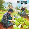 Taburete de Jardín Plegable con Almohadilla de Espuma EVA Asiento de Jardín con Bolsa para Herramientas Gris Oscuro - Ogal.Es
