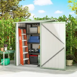 Caseta de Jardín Metálica 0,92 m² 100x103x160 cm con 1 Puerta y Cerradura para Almacenamiento Herramientas Verde... - Ogal.Es
