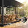 Pérgola de Jardín 3x4 m con Techo Retráctil 4 Laterales de Malla UPF30+ Cenador de Jardín para Patio Exterior Gris - Ogal.Es