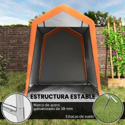 Carpa Garaje Portátil 2,4x1,8 m para Coche Impermeable con Puerta Enrollable con Cremallera Ventanas UPF30+ Gris... - Ogal.Es