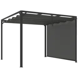 Pérgola de Jardín de Aluminio 3x3 m con Techo Retráctil Lateral Enrollable UPF30+ Cenador de Jardín para Exterio... - Ogal.Es