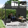Pérgola de Jardín de Aluminio 3x3 m con Techo Retráctil Lateral Enrollable UPF30+ Cenador de Jardín para Exterio... - Ogal.Es