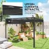 Pérgola de Jardín de Aluminio 3x3 m con Techo Retráctil Lateral Enrollable UPF30+ Cenador de Jardín para Exterio... - Ogal.Es