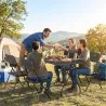 Conjunto de Camping Plegable de 5 Piezas Mesa Plegable Camping con Sillas Tapa Impermeable HDPE y Marco de Metal - Ogal.Es