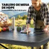 Conjunto de Camping Plegable de 5 Piezas Mesa Plegable Camping con Sillas Tapa Impermeable HDPE y Marco de Metal - Ogal.Es