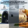 Garaje Exterior para Coche 3x6 m Impermeable con Tejido PE Resistente Marco de Metal Galvanizado UPF 30+ Gris Os... - Ogal.Es