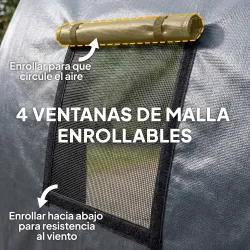 Garaje Exterior para Coche 3x6 m Impermeable con Tejido PE Resistente Marco de Metal Galvanizado UPF 30+ Gris Os... - Ogal.Es