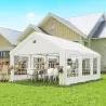 Carpa para Fiestas 4x6 m Carpa de Jardín con Luces LED Paredes Extraíbles 2 Puertas y Ventanas UPF30+ para Boda ... - Ogal.Es