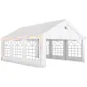 Carpa para Fiestas 4x6 m Carpa de Jardín con Luces LED Paredes Extraíbles 2 Puertas y Ventanas UPF30+ para Boda ... - Ogal.Es