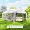 Carpa para Fiestas 4x6 m Carpa de Jardín con Luces LED Paredes Extraíbles 2 Puertas y Ventanas UPF30+ para Boda ... - Ogal.Es