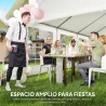 Carpa para Fiestas 4x6 m Carpa de Jardín con Luces LED Paredes Extraíbles 2 Puertas y Ventanas UPF30+ para Boda ... - Ogal.Es