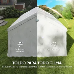 Carpa para Fiestas 4x6 m Carpa de Jardín con Luces LED Paredes Extraíbles 2 Puertas y Ventanas UPF30+ para Boda ... - Ogal.Es