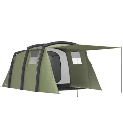 Tienda de Campaña Inflable Tipo Túnel para 3-6 Personas con Vestíbulo Ventanas de Malla y Bolsa Impermeable Verd... - Ogal.Es