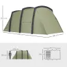 Tienda de Campaña Inflable Tipo Túnel para 3-6 Personas con Vestíbulo Ventanas de Malla y Bolsa Impermeable Verd... - Ogal.Es