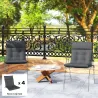 Set de 4 Cojines para Sillas de Jardín Impermeables y Antideslizantes con Respaldo Correas 112x53 cm Gris Oscuro - Ogal.Es