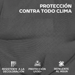 Set de 4 Cojines para Sillas de Jardín Impermeables y Antideslizantes con Respaldo Correas 112x53 cm Gris Oscuro - Ogal.Es