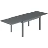 Mesa de Comedor Exterior Extensible 135/270 cm para 6-10 Personas de Aluminio con Tapa de Listones Gris Oscuro - Ogal.Es