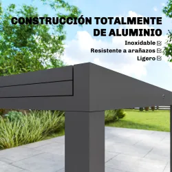 Mesa de Comedor Exterior Extensible 135/270 cm para 6-10 Personas de Aluminio con Tapa de Listones Gris Oscuro - Ogal.Es