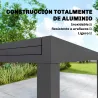 Mesa de Comedor Exterior Extensible 135/270 cm para 6-10 Personas de Aluminio con Tapa de Listones Gris Oscuro - Ogal.Es