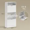 Zapatero Estrecho con 3 Cajones Abatibles Estantes Ajustables y Compartimento Abierto Capacidad para 12-18 Pares... - Ogal.Es