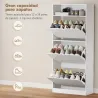 Zapatero Estrecho con 3 Cajones Abatibles Estantes Ajustables y Compartimento Abierto Capacidad para 12-18 Pares... - Ogal.Es