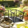 Puente de Jardín Metálico 1,2 m Puente Decorativo para Estanques con Barandillas de Seguridad y Diseño de Hojas ... - Ogal.Es