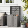 Arcón Exterior Capacidad 114L Baúl de Almacenaje Exterior Resistente al Agua y a los Rayos UV con Cerradura Gris - Ogal.Es