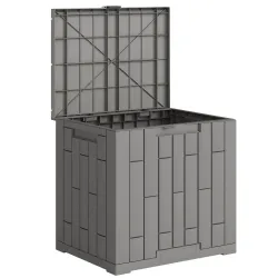 Arcón Exterior Capacidad 114L Baúl de Almacenaje Exterior Resistente al Agua y a los Rayos UV con Cerradura Gris - Ogal.Es
