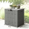 Arcón Exterior Capacidad 114L Baúl de Almacenaje Exterior Resistente al Agua y a los Rayos UV con Cerradura Gris - Ogal.Es
