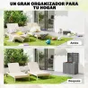 Arcón Exterior Capacidad 114L Baúl de Almacenaje Exterior Resistente al Agua y a los Rayos UV con Cerradura Gris - Ogal.Es