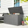 Arcón Exterior Capacidad 227L Baúl de Almacenaje Exterior Resistente al Agua y a los Rayos UV con Cerradura Gris - Ogal.Es