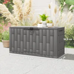 Arcón Exterior Capacidad 227L Baúl de Almacenaje Exterior Resistente al Agua y a los Rayos UV con Cerradura Gris - Ogal.Es
