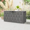 Arcón Exterior Capacidad 227L Baúl de Almacenaje Exterior Resistente al Agua y a los Rayos UV con Cerradura Gris - Ogal.Es