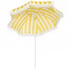 Sombrilla de Playa con Flecos Ø180 cm Sombrilla de Terraza Exterior Altura Ajustable Inclinación 30° Amarillo y ... - Ogal.Es