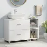 Mueble Bajo Lavabo Mueble de Baño con 2 Cajones y 2 Estantes Abiertos para Lavabo sin Pedestal 90x30x60 cm Blanco - Ogal.Es