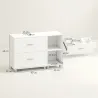 Mueble Bajo Lavabo Mueble de Baño con 2 Cajones y 2 Estantes Abiertos para Lavabo sin Pedestal 90x30x60 cm Blanco - Ogal.Es