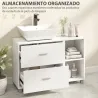 Mueble Bajo Lavabo Mueble de Baño con 2 Cajones y 2 Estantes Abiertos para Lavabo sin Pedestal 90x30x60 cm Blanco - Ogal.Es
