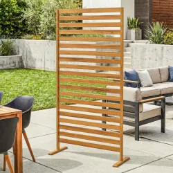Biombo de Madera 170x80 cm Biombo Separador de Ambientes Enrejado para Exterior Jardín Patio Terraza Marrón - Ogal.Es