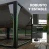 Conjunto de Jardín Exterior con Cojines Gruesos 2 Sofás de 2 Plazas Sofá de Esquina y Mesa de Centro de Vidrio Gris - Ogal.Es