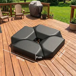 Base para Sombrilla de 4 Piezas, para Cantilever Soporte para Parasol de HDPE Rellenable con Agua 77 kg o Arena ... - Ogal.Es