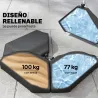 Base para Sombrilla de 4 Piezas, para Cantilever Soporte para Parasol de HDPE Rellenable con Agua 77 kg o Arena ... - Ogal.Es
